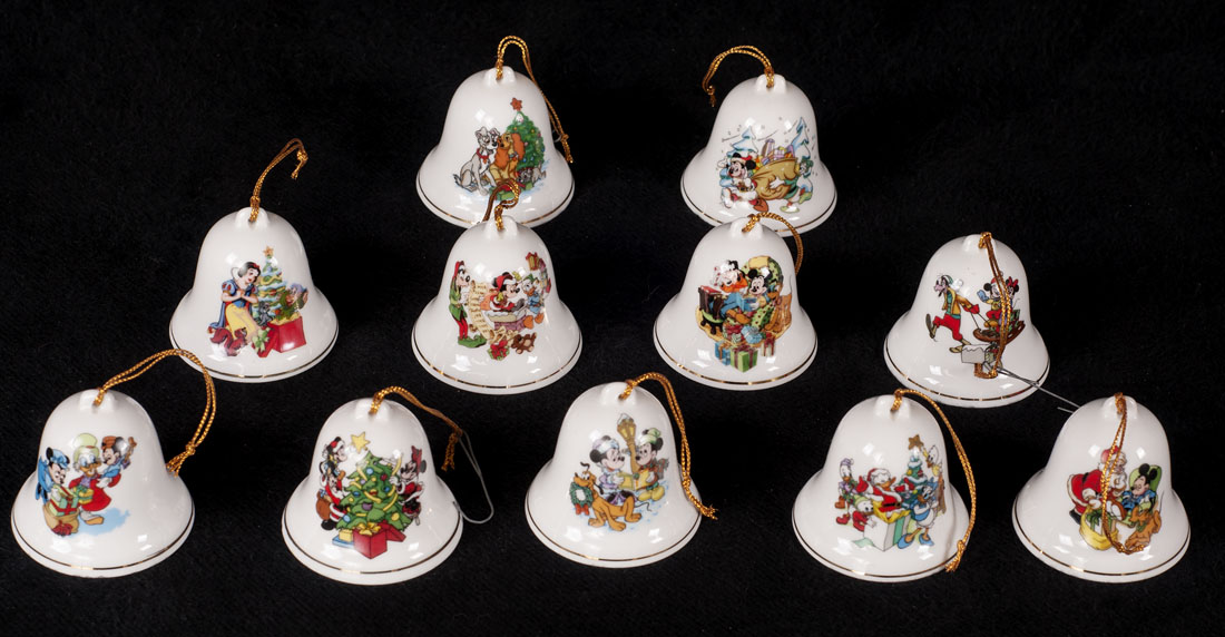 Disney Collection Christmas Bell Ornaments Character Scenes Set Mickey Minnie | eBay