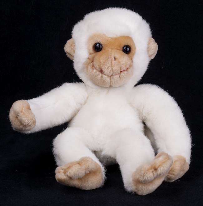 white stuffed monkey