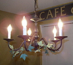 Find out how to create this faux wrought iron chandelier here!